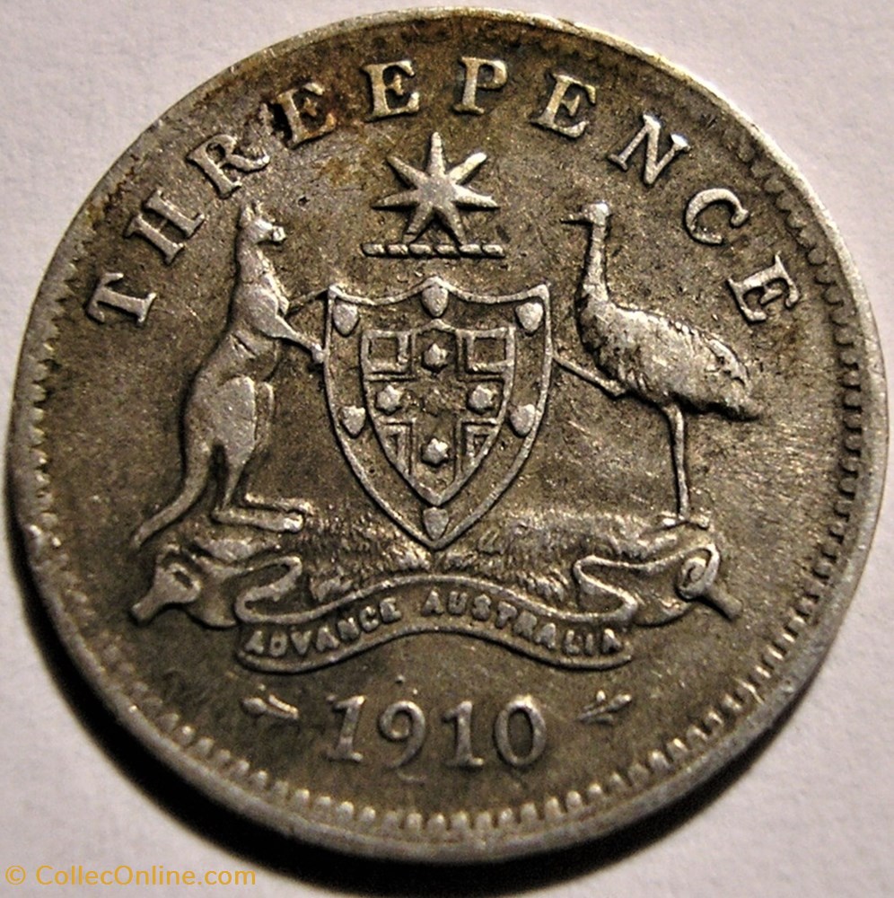 Edward VII - 3 Pence 1910 - Australia (ex.4) monnaie monde australie edward vii 3 pence 1910 australia ex 4