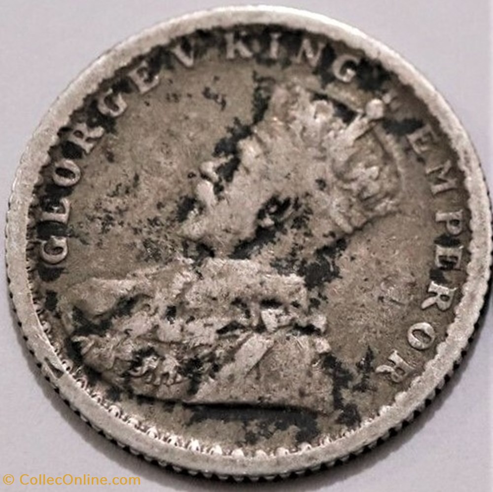 George V - 1/4 Rupee 1916 Calcutta - British India monnaie monde inde george v 1 4 rupee 1916 calcutta british india