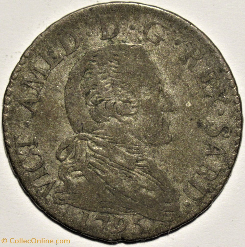 1795 Royaume de Sardaigne, 20 Soldi - Victor-Amédée III de Savoie (ex.4) monnaies 1795 royaume de sardaigne 20 soldi victor amedee iii de savoie ex 4
