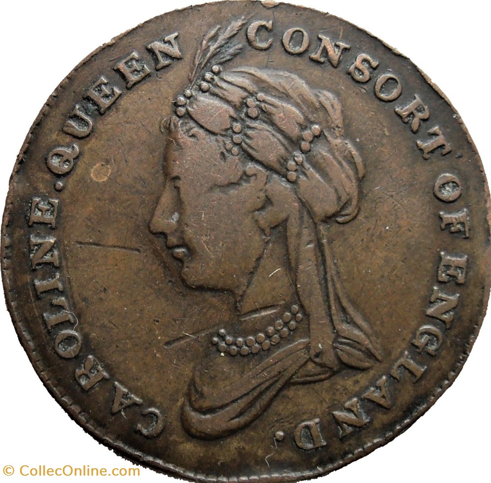 Caroline, Queen Consort ca.1821 Token - Great Britain 2 monnaies paranumismatique jetons poids caroline queen consort ca 1821 token great britain