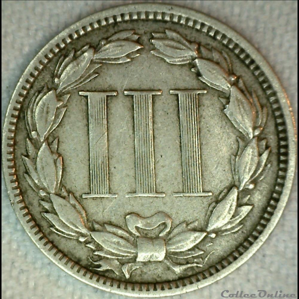 1875 - 3 Cents monnaie monde etat uni 1875 3 cents