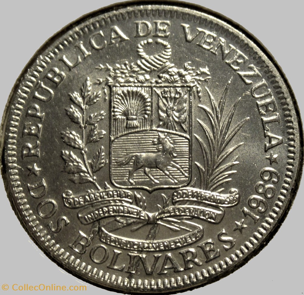 monnaies monde venezuela 2 bolivares 1989