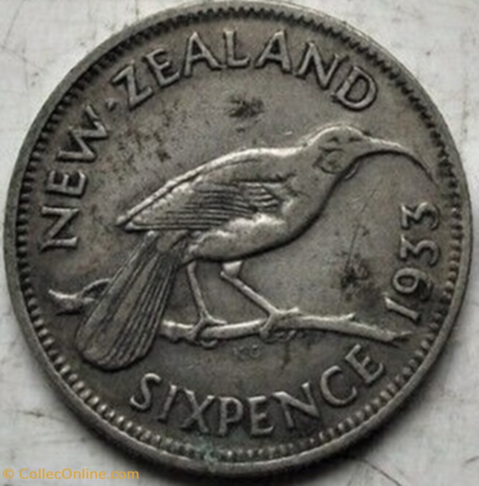 George V - 6 Pence 1933 - New Zealand monnaie monde nouvelle zelande george v 6 pence 1933 new zealand