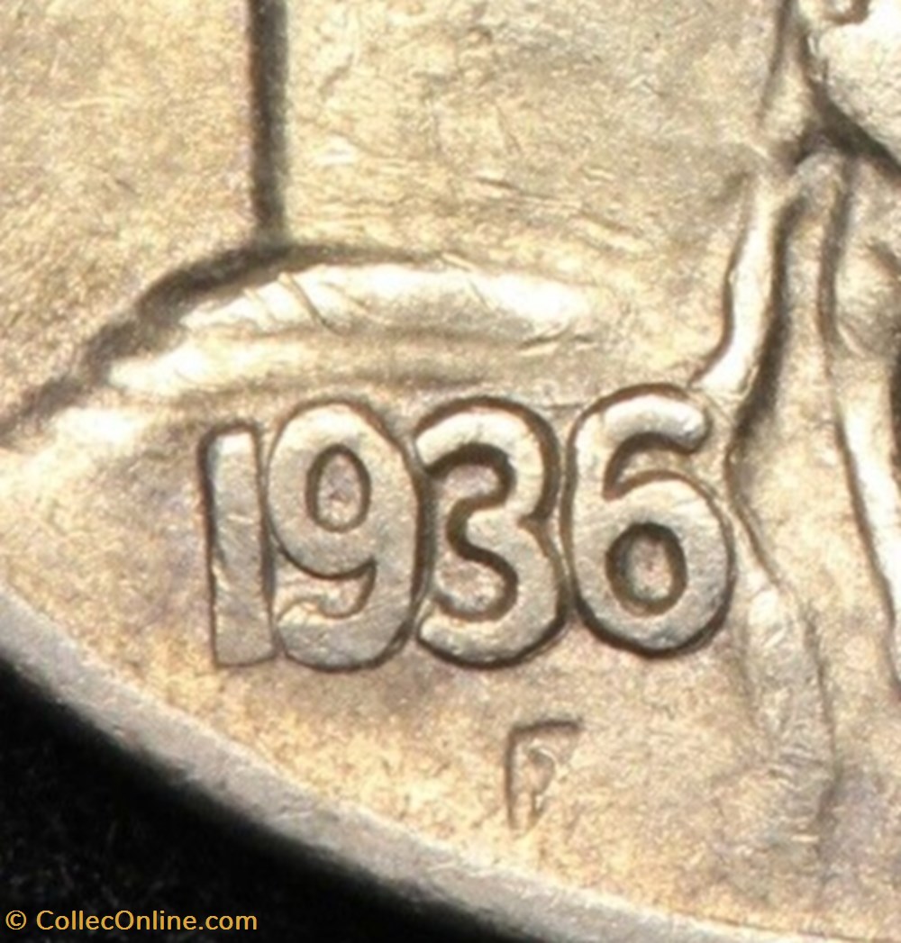 1936 Denver 5 Cents - Doubling 4 monnaies monde etats unis 1936 denver 5 cents doubling