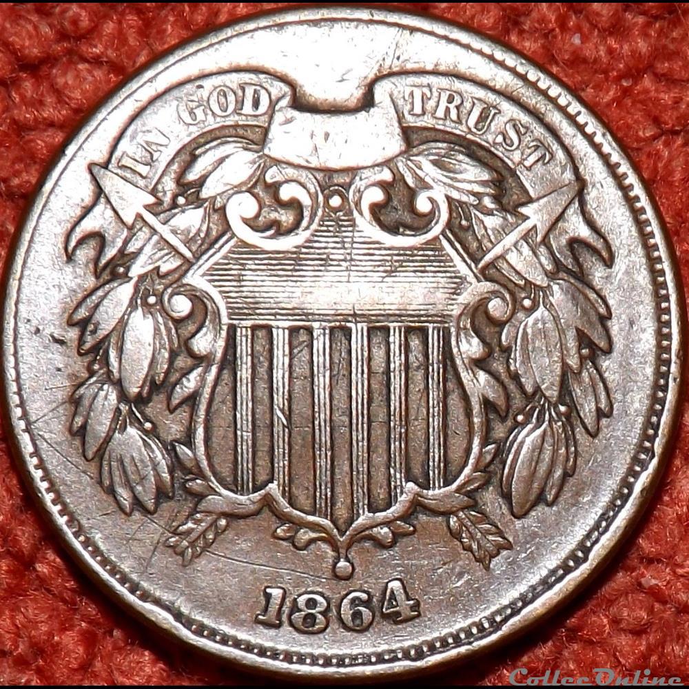 1864 Two Cents LM monnaie monde etat uni 1864 two cents lm