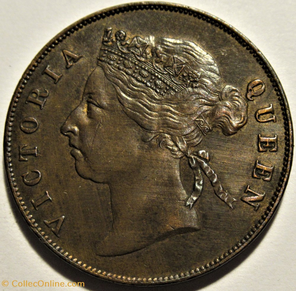Victoria - One Cent 1884 - Straits Settlements, Malaysia 3 monnaies monde malaisie victoria one cent 1884 straits settlements malaysia