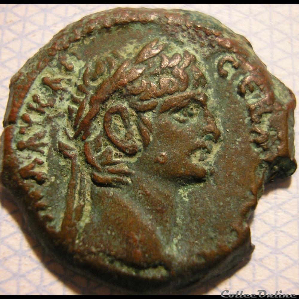 Claudius - Alexandria, Egypt, Æ20 - AD. 41-54 monnaie antique av jc ap romaine provinciale claudius alexandria egypt 20 ad 41 54