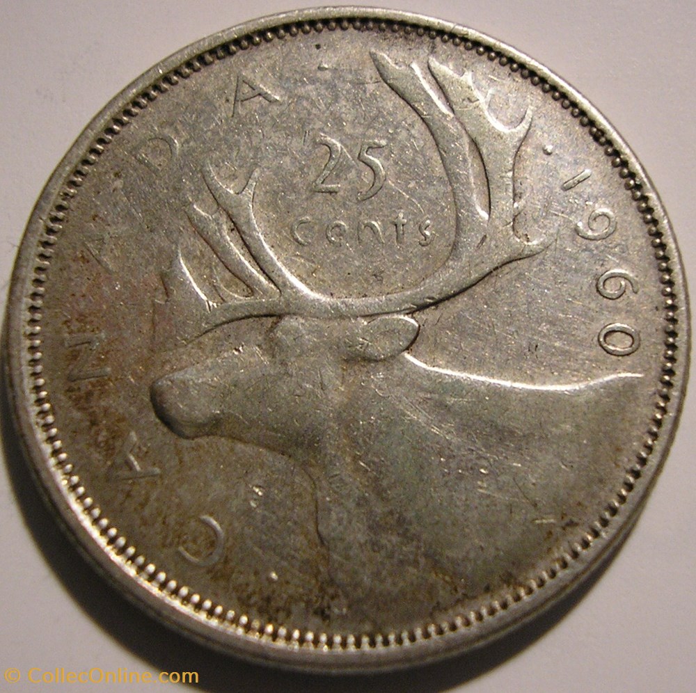 Elizabeth II - 25 Cents 1960 monnaie monde canadum elizabeth ii 25 cents 1960