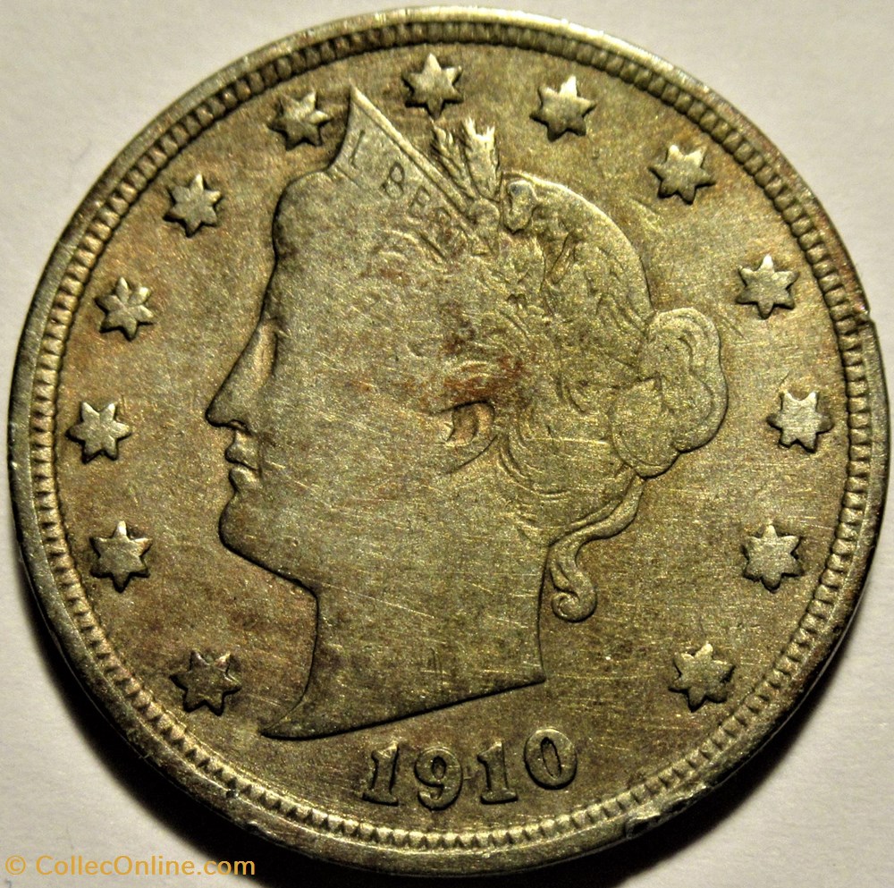 1910 5 Cents 3 monnaies monde etats unis 1910 5 cents