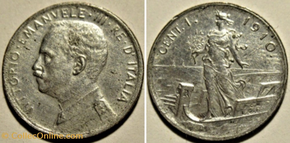1910 Regno d'Italia, Centesimo, Roma - Vittorio Emanuele III monnaies monde italie 1910 regno italia centesimo roma vittorio emanuele iii