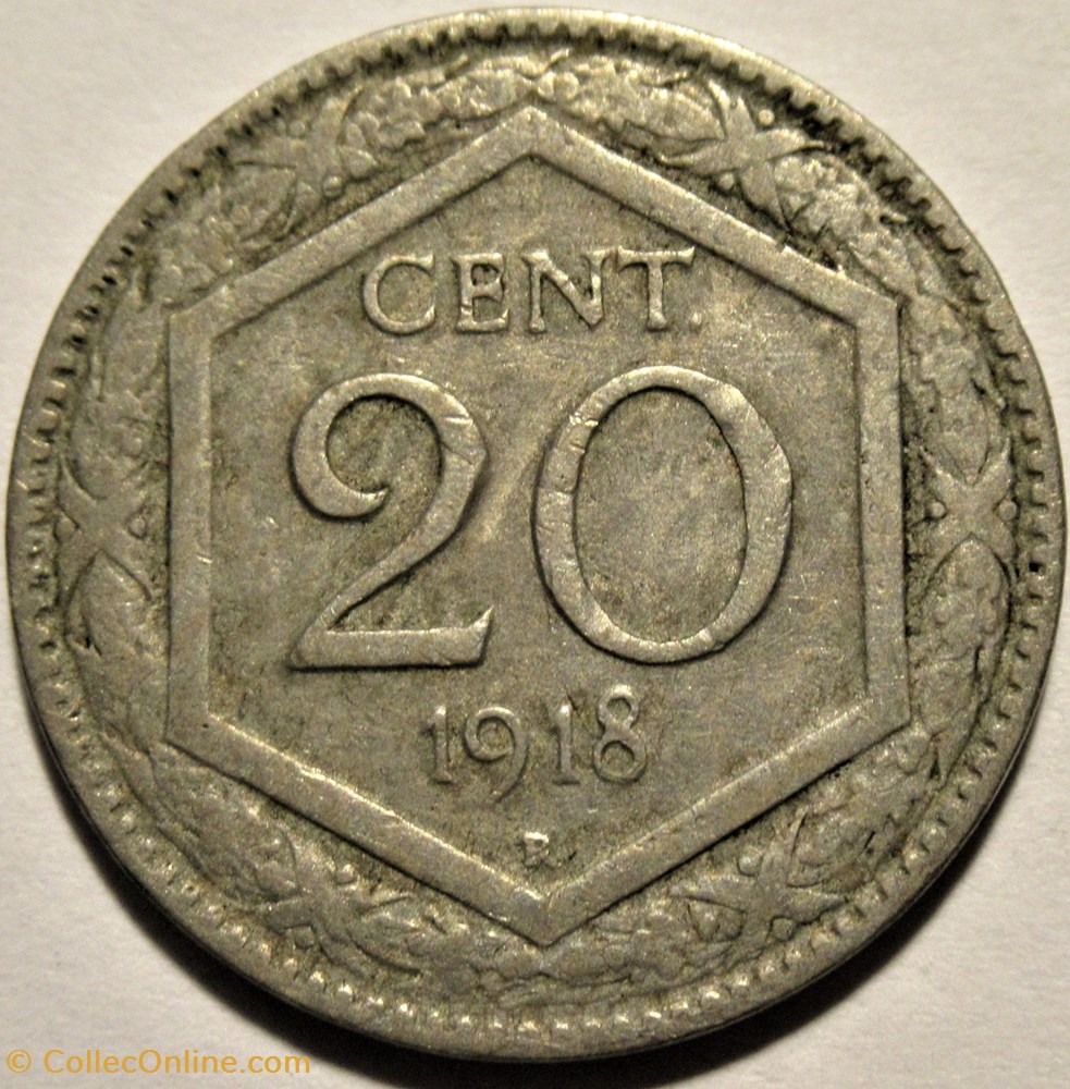1918 Regno d'Italia, 20 Centesimi, Roma - Vittorio Emanuele III monnaies monde italie 1918 regno italia 20 centesimi roma vittorio emanuele iii