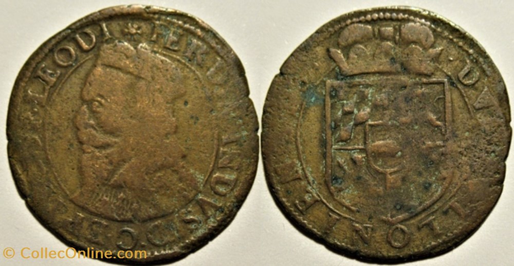 c.1630' Ferdinand of Bavaria, 1 Liard - Principality of Liege monnaies europe medievale saint empire romain germanique c 1630 ferdinand of bavaria 1 liard principality of liege