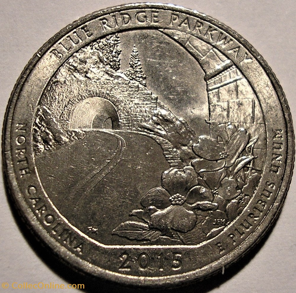 Blue Ridge Parkway - 2015 P Quarter Dollar - North Carolina State 2 monnaie monde etat uni blue ridge parkway 2015 p quarter dollar north carolina state