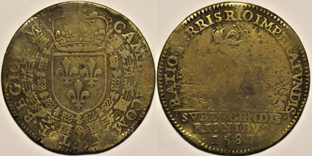 Henri III - 1587, Jeton, Chambre des Comptes - Mercure monnaies paranumismatique jetons poids henri iii 1587 jeton chambre des comptes mercure