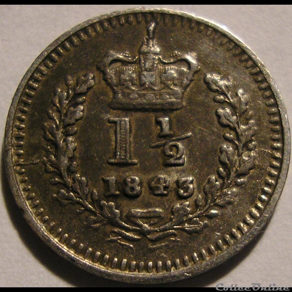 Victoria - 1½ Pence 1843/34 - Great Britain 2 monnaie monde royaume uni victoria 1 pence 1843 34 great britain
