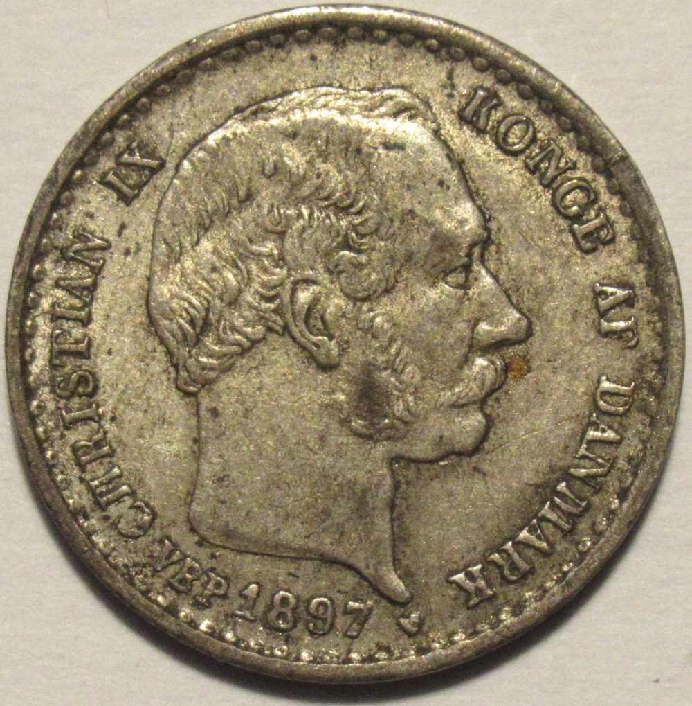 Christian IX Denmark - 10 Øre 1897 monnaies monde danemark christian ix denmark 10 re 1897