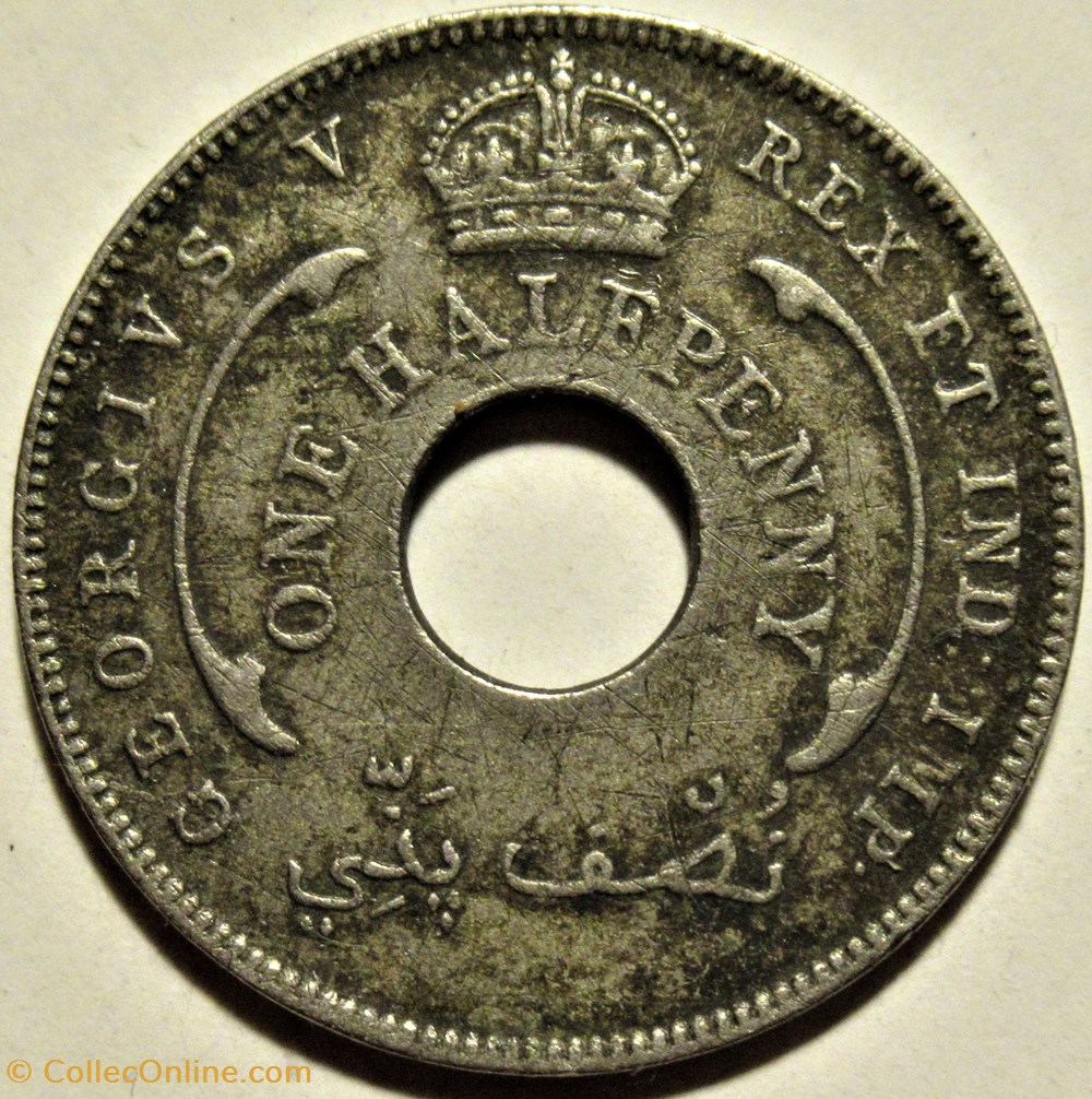 George V - Half Penny 1915 - West Africa 2 monnaies monde afrique occidentale britannique george v half penny 1915 west africa