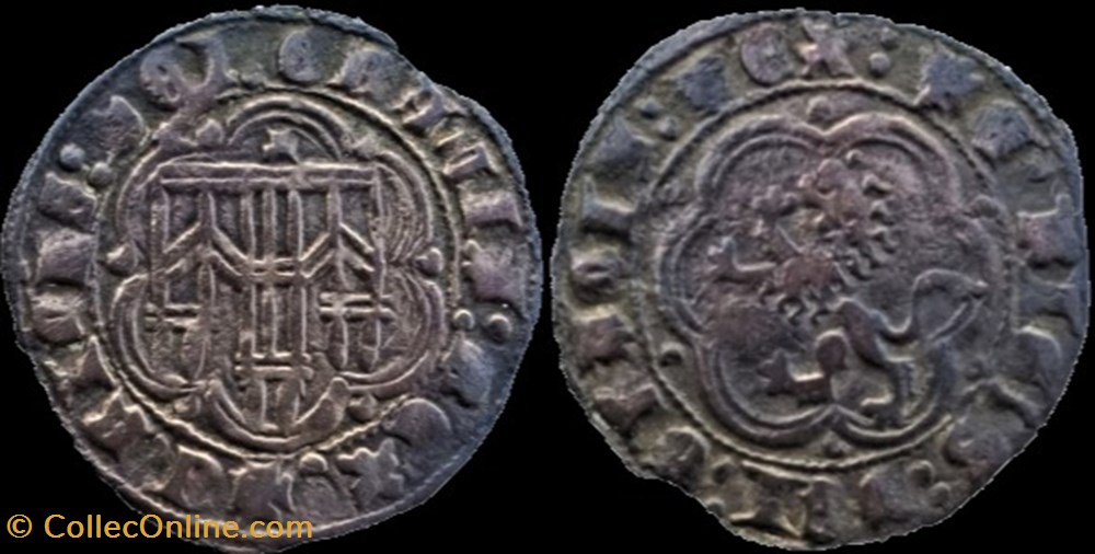 c.1400 Toledo, Blanca - Enrique III of Castile & Leon monnaies europe medievale royaume espagne c 1400 toledo blanca enrique iii of castile leon