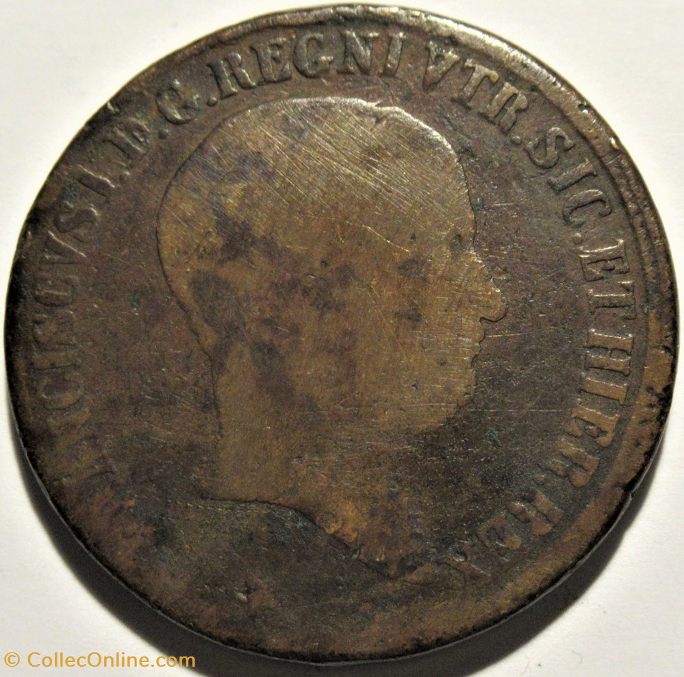 1825 Royaume des Deux-Siciles, 10 Tornesi - Francesco I monnaies monde italie 1825 royaume des deux siciles 10 tornesi francesco i