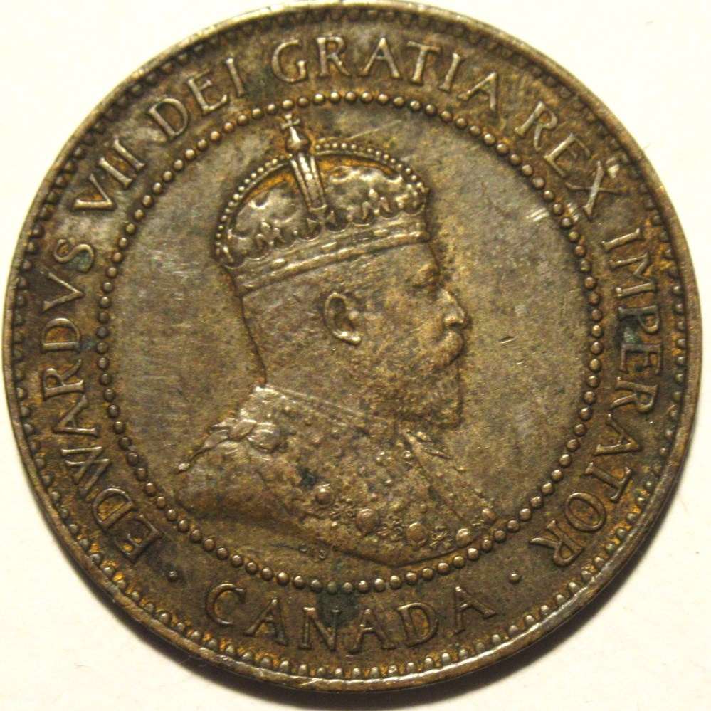 Edward VII - 1 Cent 1907 Heaton monnaies monde canada edward vii 1 cent 1907 heaton