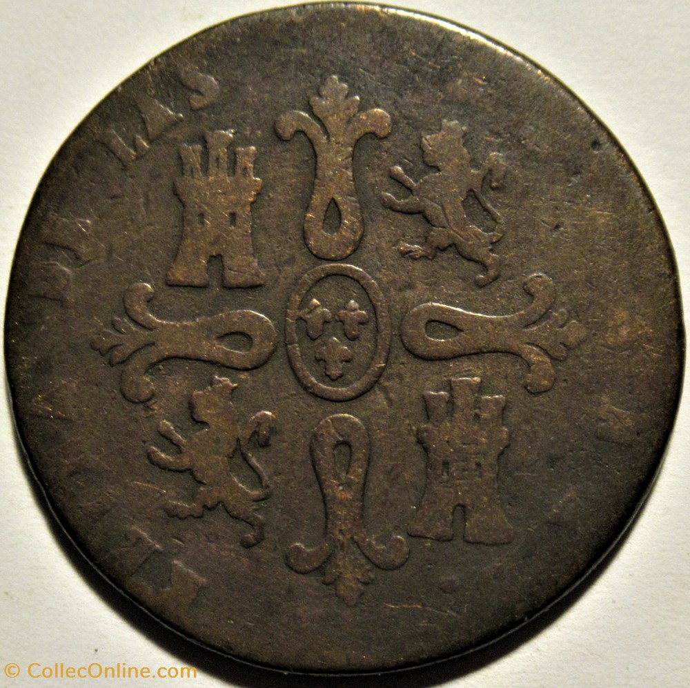 1844 Jubia, 8 Maravedis - Isabel II España 3 monnaies monde espagne 1844 jubia 8 maravedis isabel ii espana