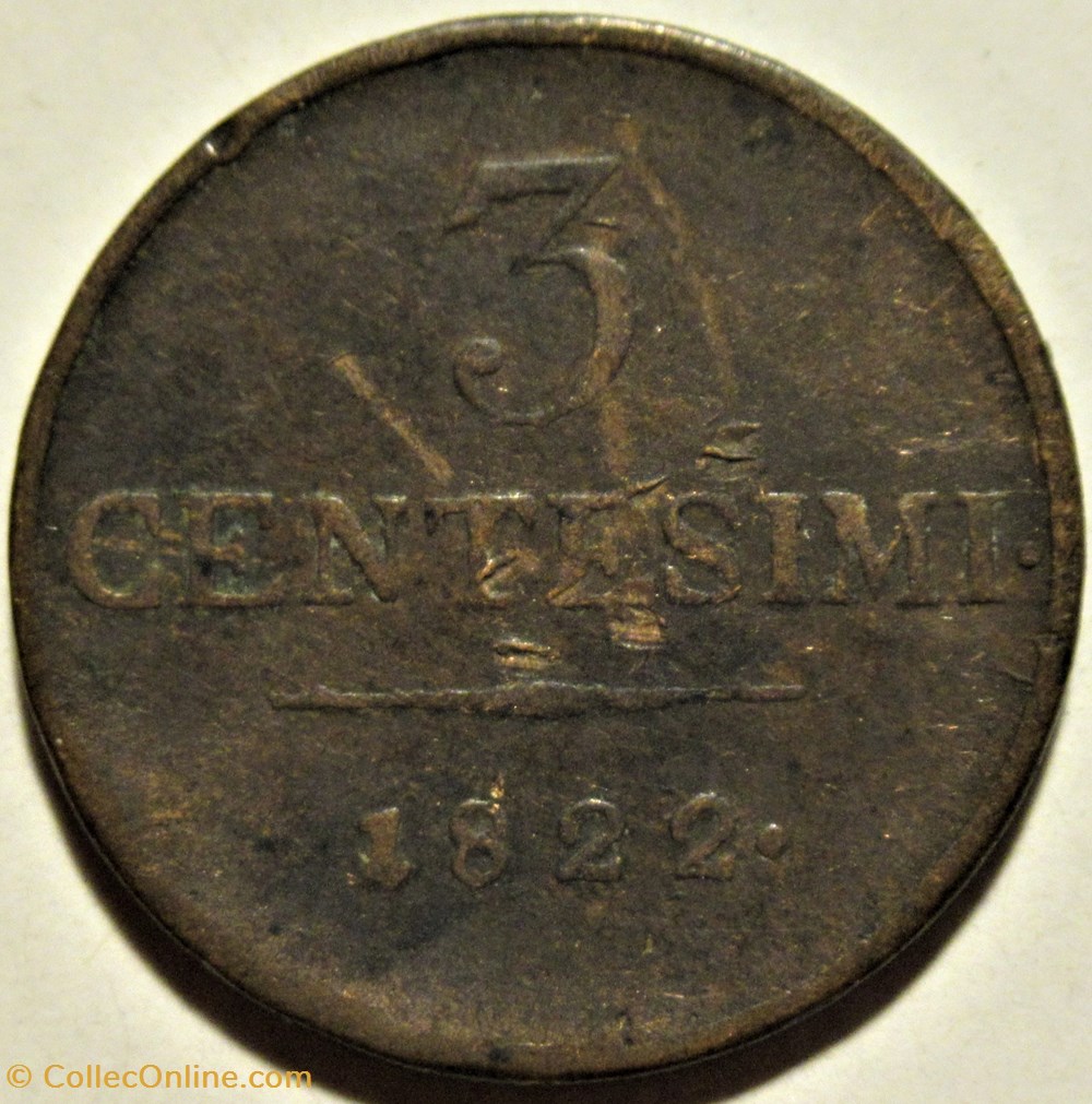 1822 Regno Lombardo-Veneto, 3 Centesimi Milano - Francesco I d'Asburgo-Lorena 3 monnaies monde italie 1822 regno lombardo veneto 3 centesimi milano francesco i asburgo lorena