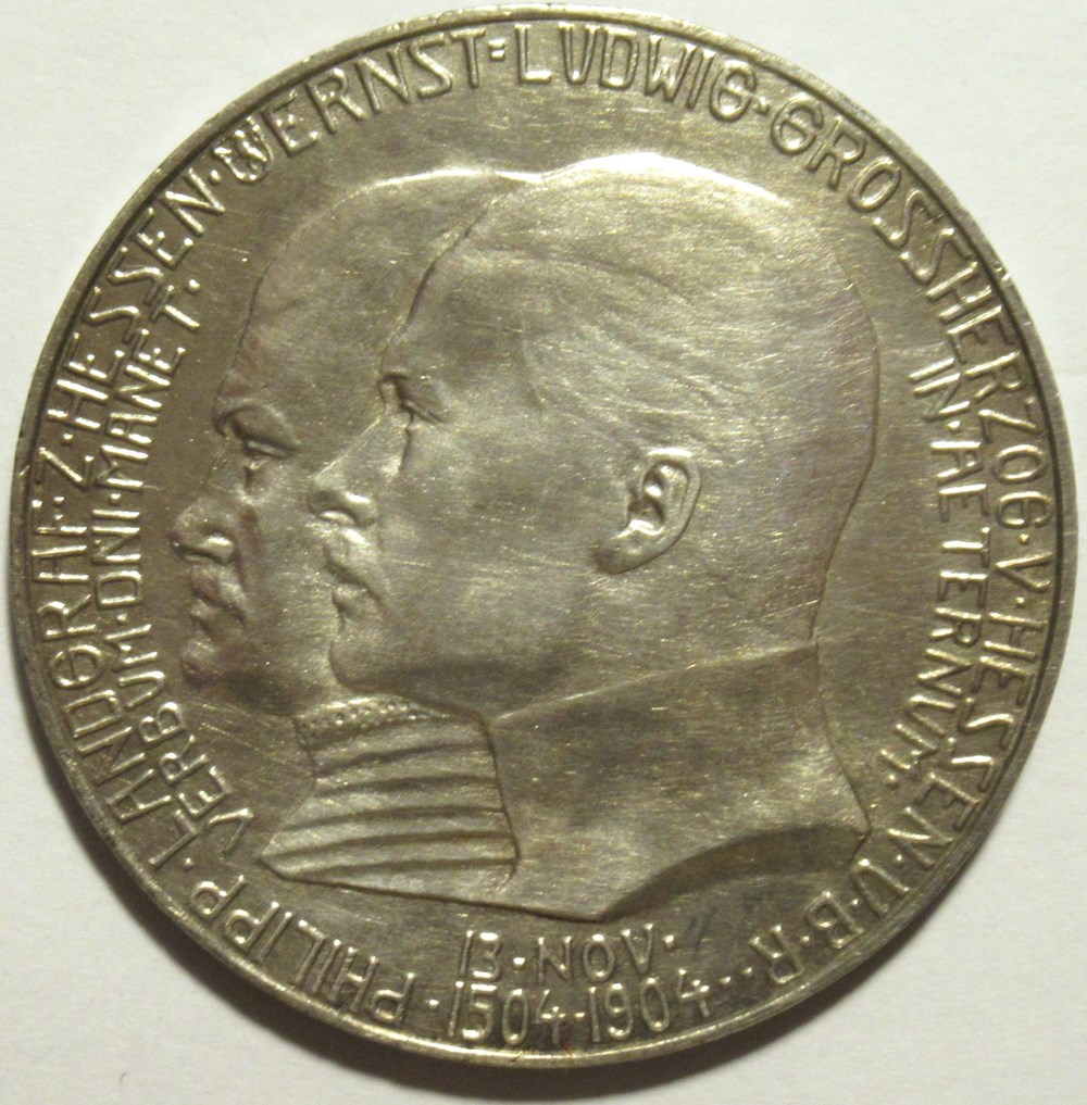 Ernst Ludwig - 5 Mark 1904 Grand Duchy Hesse-Darmstadt monnaies monde allemagne ernst ludwig 5 mark 1904 grand duchy hesse darmstadt