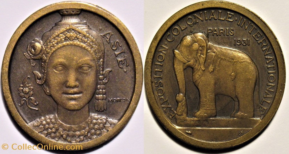 medailles france touristiques exposition coloniale internationale 1931 medaille asie