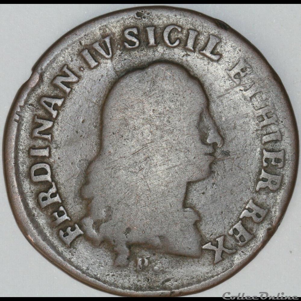 1791 Royaume de Naples, 3 Tornesi - Ferdinando IV de Bourbon-Siciles 3 monnaies monde italie 1791 royaume de naples 3 tornesi ferdinando iv de bourbon siciles