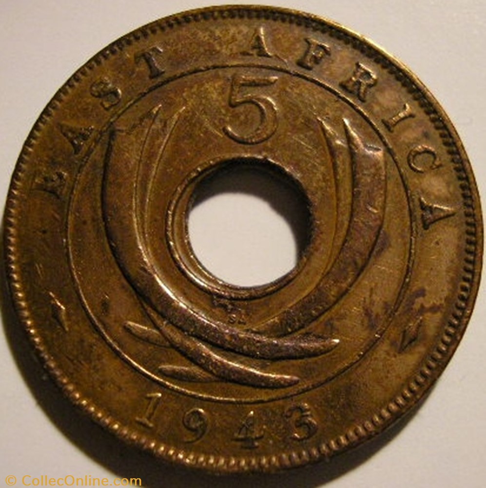 George VI - 5 Cents 1943 - East Africa monnaie monde kenya george vi 5 cents 1943 east africa