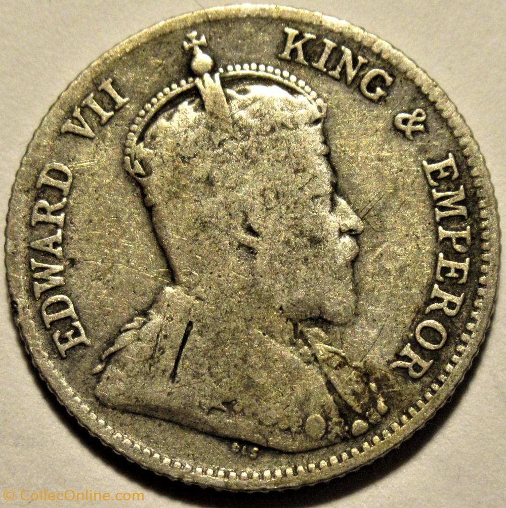 Edward VII - 10 Cents 1903 - Straits Settlements 2 monnaies monde malaisie edward vii 10 cents 1903 straits settlements