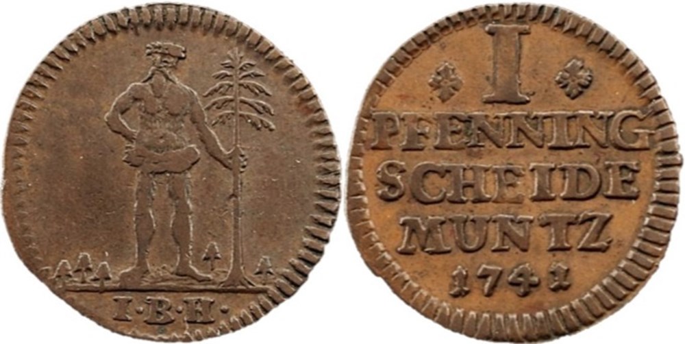 Karl I - 1 Pfenning 1741 - Principality of Brunswick-Wolfenbüttel monnaies europe medievale saint empire romain germanique karl i 1 pfenning 1741 principality of brunswick wolfenbuttel