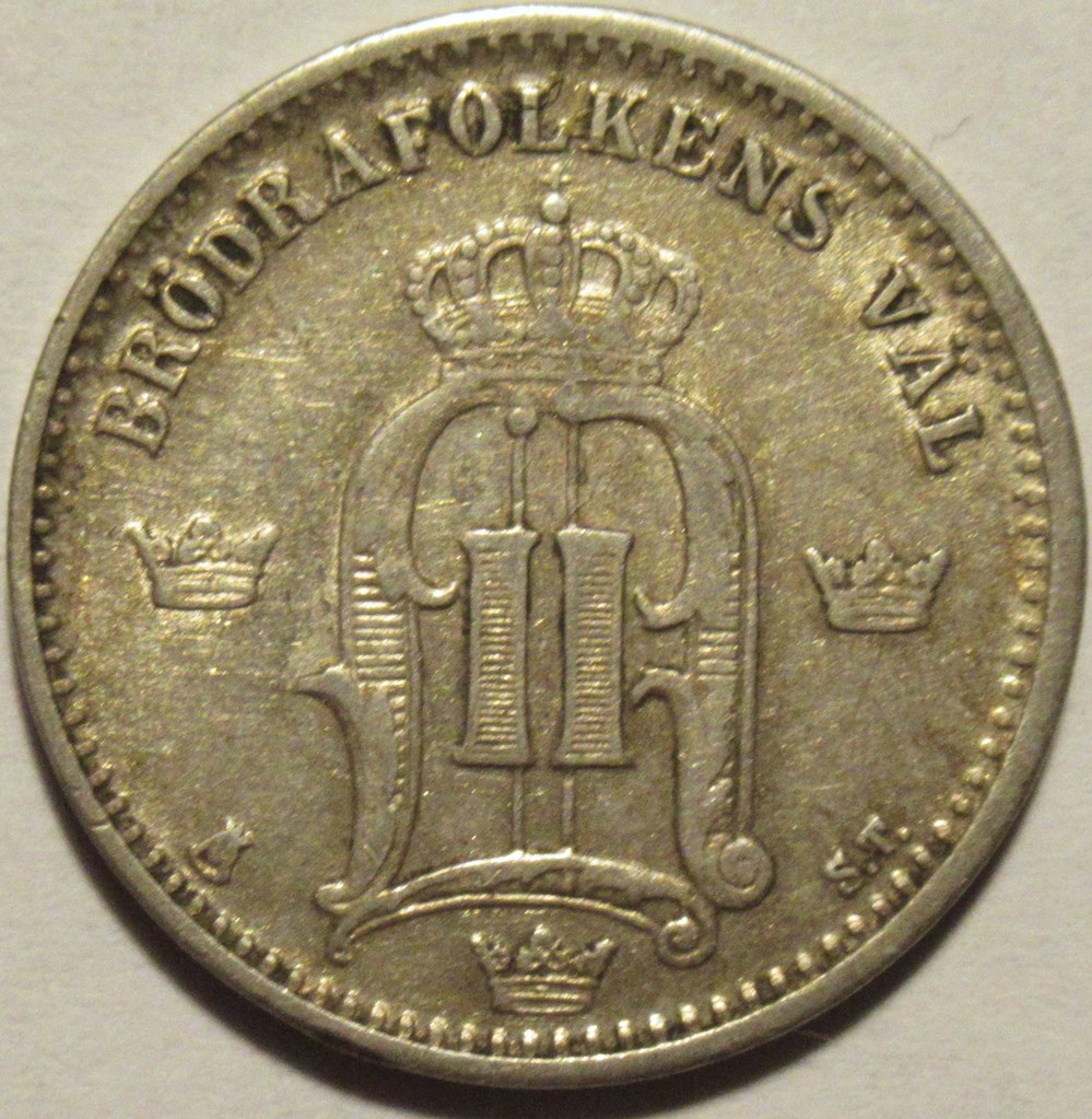 Sweden - Oskar II - 25 Öre 1875 monnaies monde suede sweden oskar ii 25 ore 1875