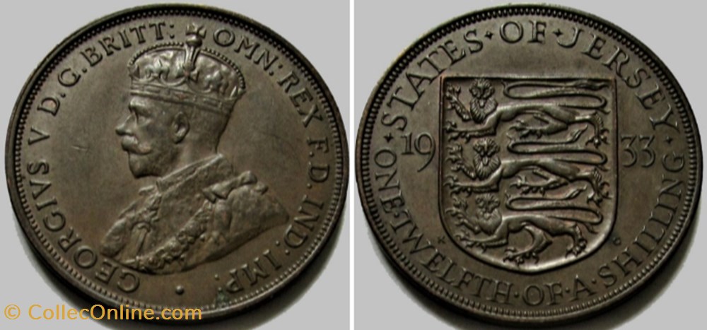 George V - 1/12 Shilling 1933 - Jersey monnaies monde george v 1 12 shilling 1933 jersey