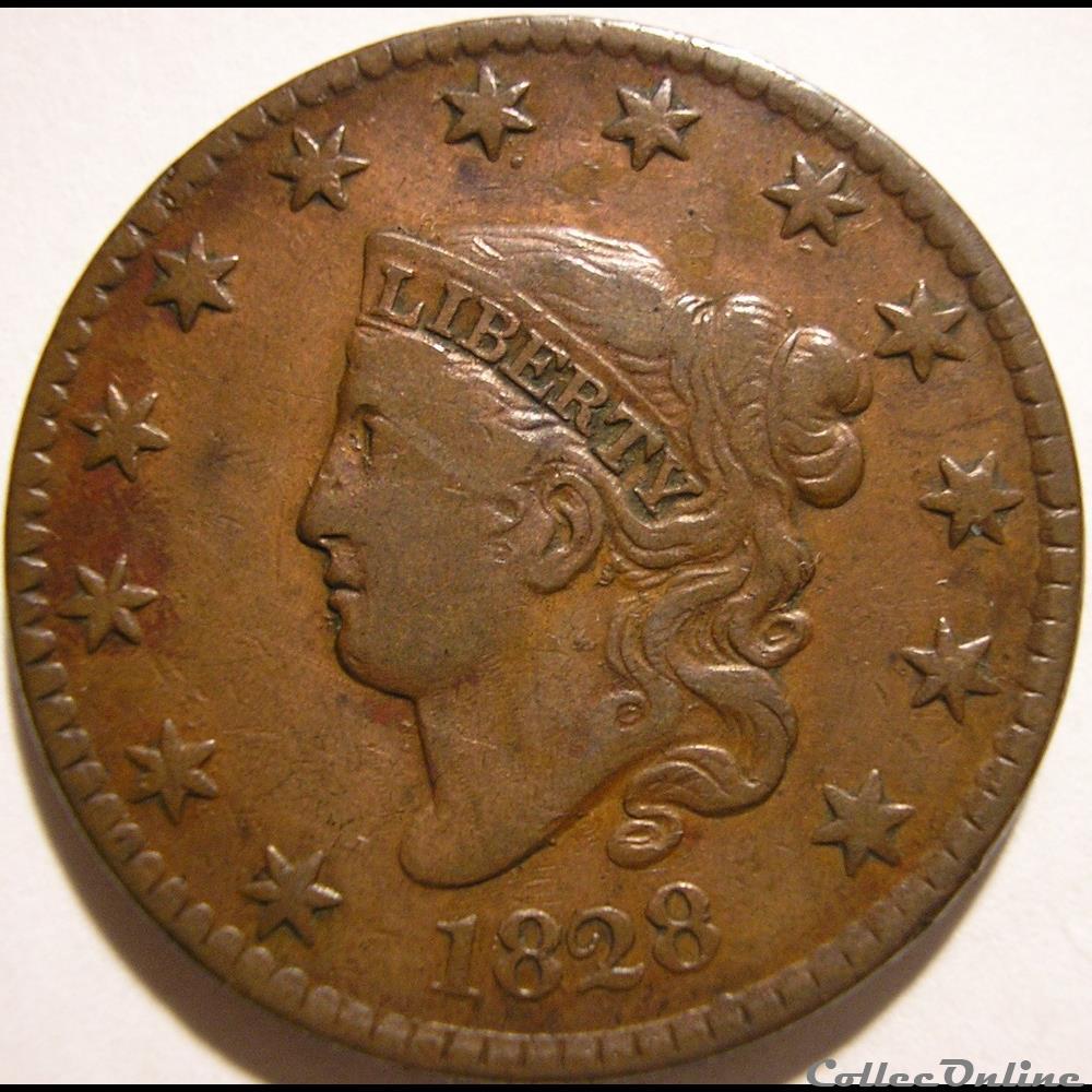 monnaie monde etat uni 1828 one cent