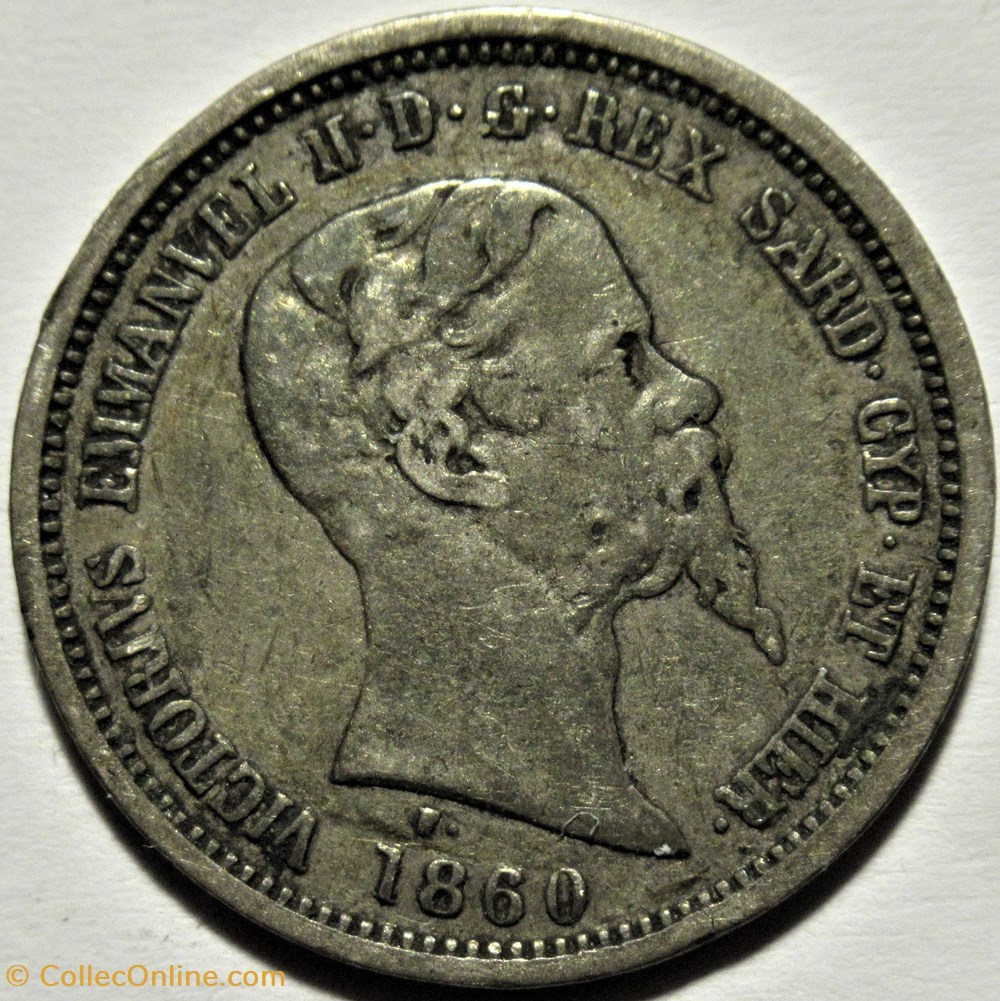 monnaies monde italie 1860 regno di sardegna 50 centesimi milano vittorio emanuele ii
