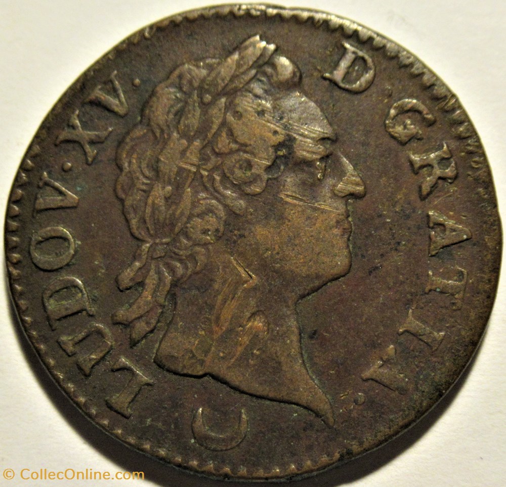 Louis XV - 1 Sol à l'écu de Metz 1774 2 monnaies europe medievale france royales louis xv 1 sol a ecu de metz 1774