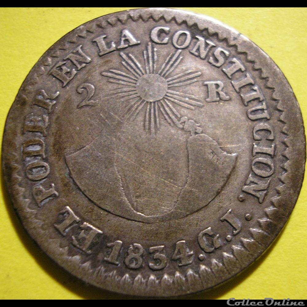 Ecuador - 2 Reales 1834 Quito monnaies monde equateur ecuador 2 reales 1834 quito