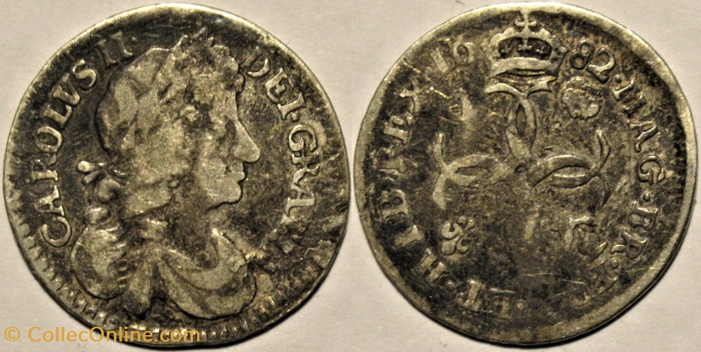 Charles II - 4 Pence 1682/1 Kingdom of England, Scotland & Ireland monnaies europe medievale royaume angleterre charles ii 4 pence 1682 1 kingdom of england scotland ireland