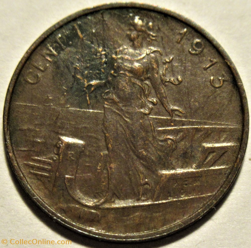 monnaies monde italie 1913 regno italia centesimo roma vittorio emanuele iii