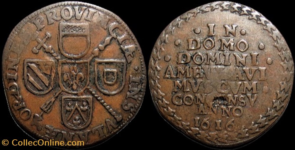 Albert & Isabelle - Jeton des états de Lille, 1616 - Pays-Bas espagnols monnaies europe medievale albert isabelle jeton des etats de lille 1616 pays bas espagnols