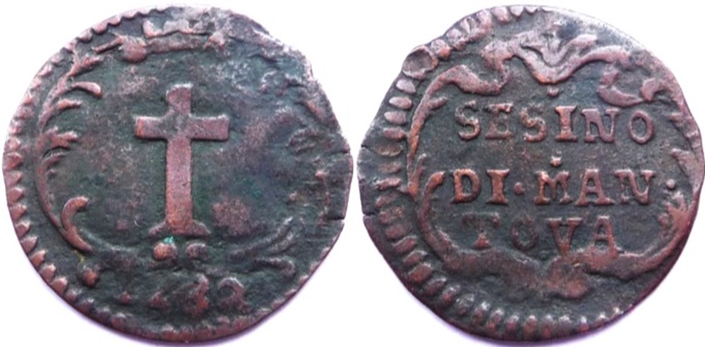 1732 Duchy of Mantua, 1 Sesino - Carl VI of Holy Roman Empire monnaies europe medievale duche de mantoue 1732 duchy of mantua 1 sesino carl vi of holy roman empire