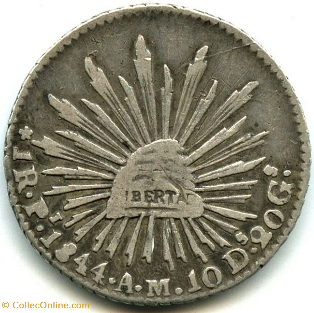 México - 1 Real 1844 San Luis Potosi - 2nd Republic 3 monnaies monde mexique mexico 1 real 1844 san luis potosi 2nd republic