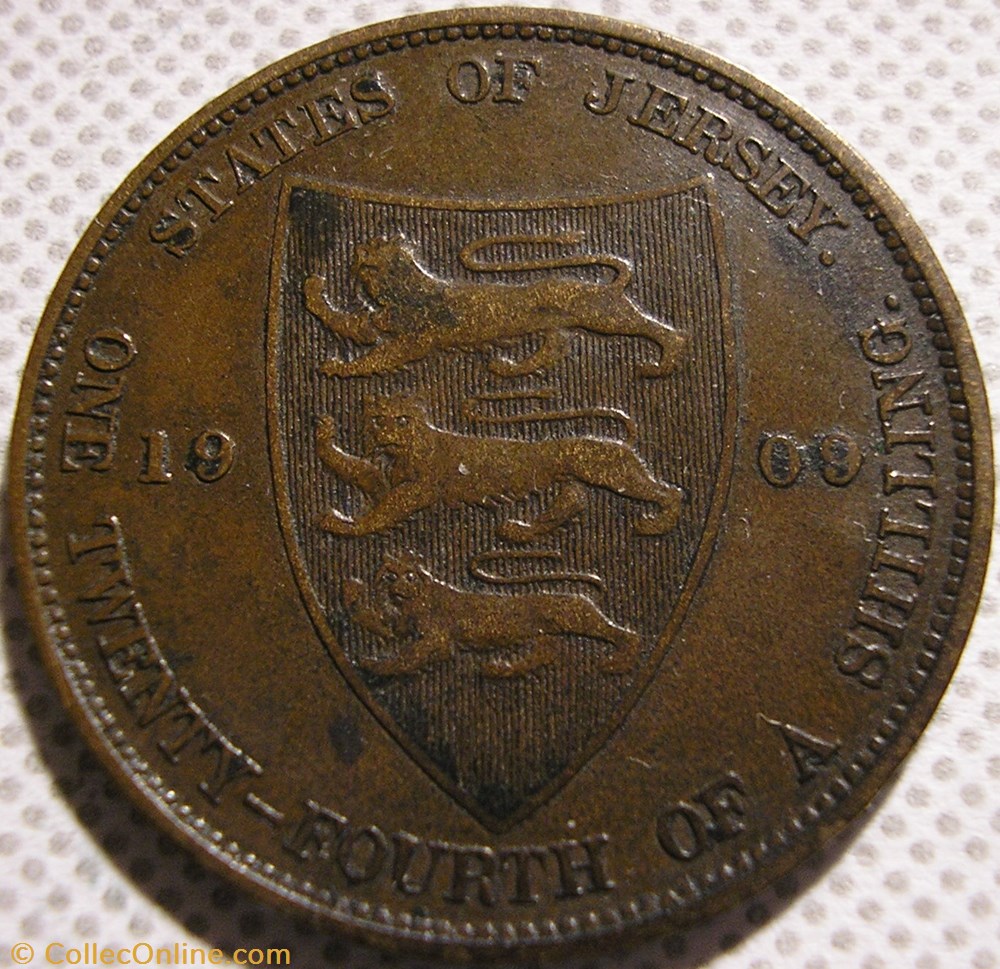Edward VII - 1/24 Shilling 1909 - Jersey 2 monnaie monde edward vii 1 24 shilling 1909 jersey
