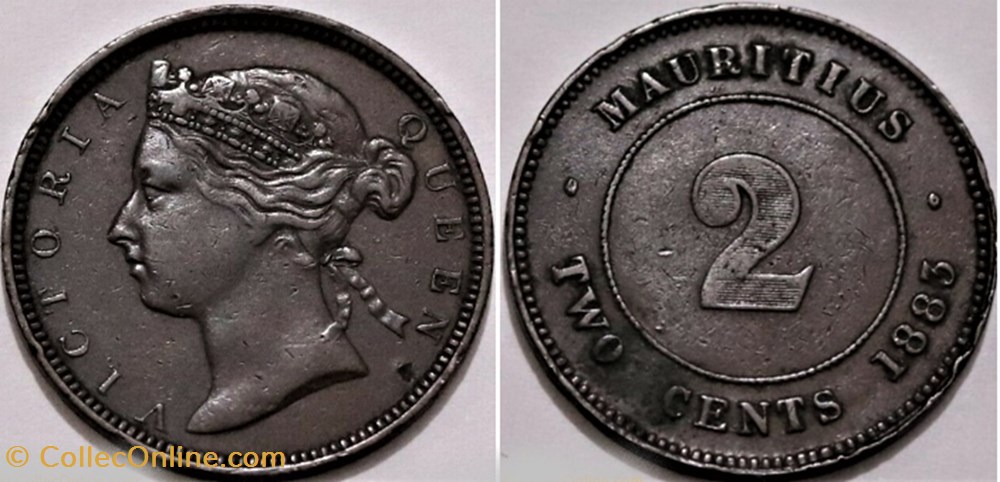 Victoria - Two Cents 1883 - Mauritius Island monnaies monde maurice victoria two cents 1883 mauritius island