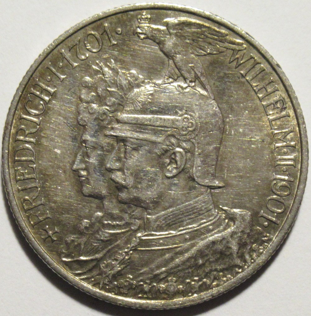 Wilhelm II - 2 Mark 1901 Berlin - Bicentenary of Prussia monnaies monde allemagne wilhelm ii 2 mark 1901 berlin bicentenary of prussia