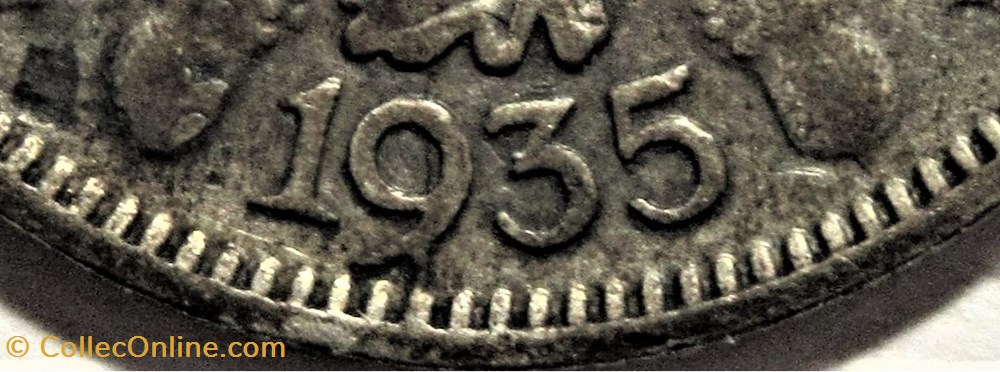 George V - 6 Pence 1935 UK - Errors 3 monnaies monde royaume uni george v 6 pence 1935 uk errors