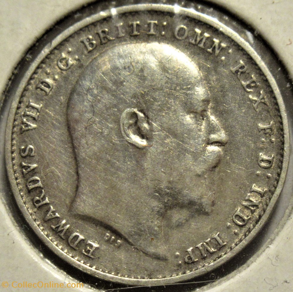 Edward VII - 3 Pence 1907 - United Kingdom (ex.2) 2 monnaies monde royaume edward vii 3 pence 1907 united kingdom ex 2