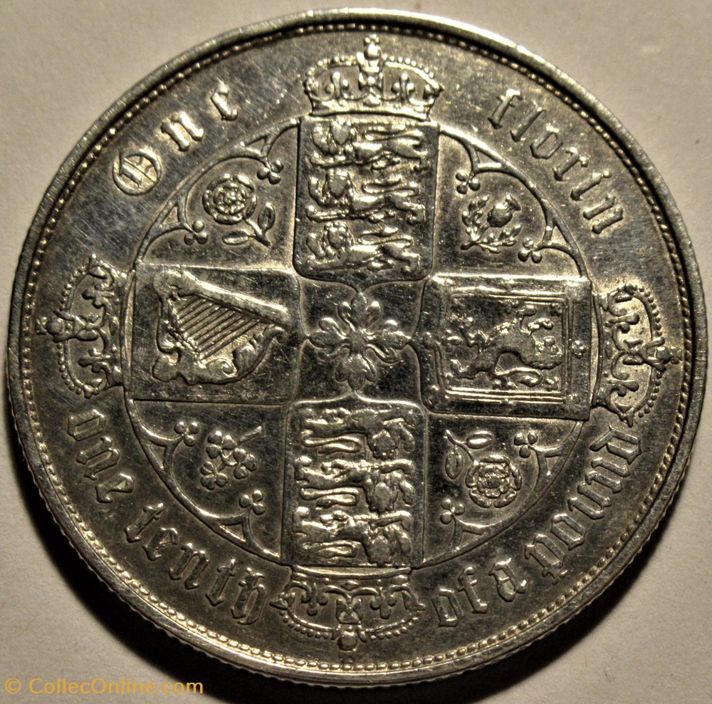 Victoria - One Florin 1853 - Kingdom of Great Britain (ex.2) 3 monnaies monde royaume uni victoria one florin 1853 kingdom of great britain ex 2