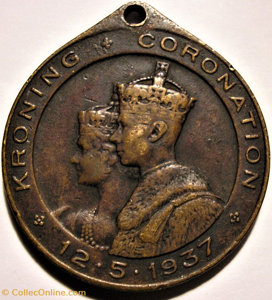George VI & Elizabeth - Coronation 1937 Medallion - Bloemfontein Town 3 medailles afrique du sud george vi elizabeth coronation 1937 medallion bloemfontein town